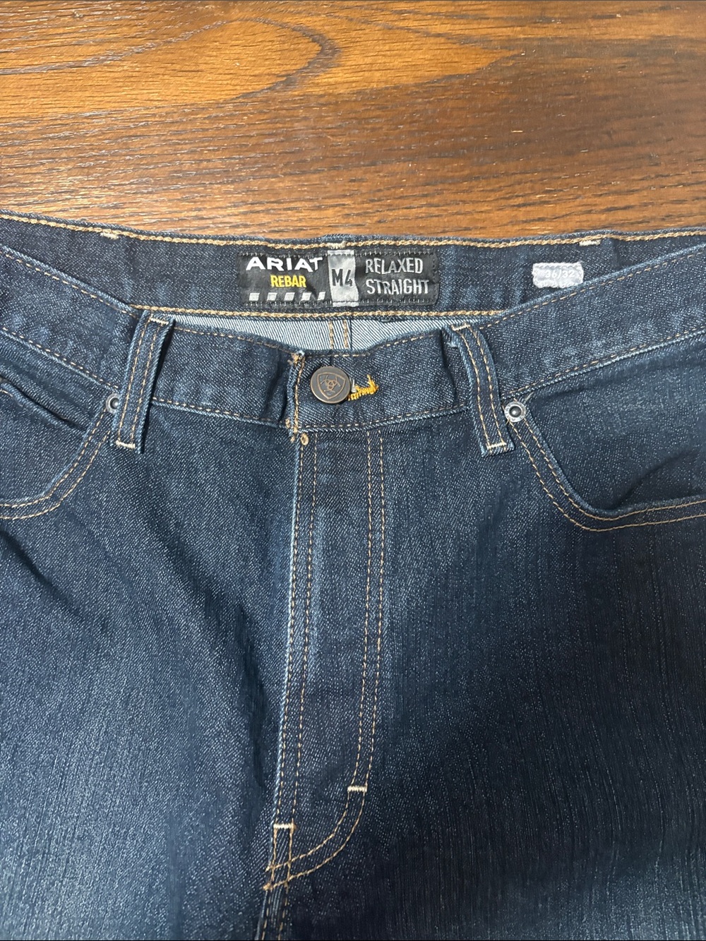 Ariat Men’s Rebar Relaxed Straight Jeans in Dark Indigo 36/32